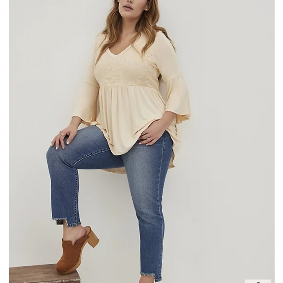 torrid Tops - BABYDOLL TUNIC TOP - JERSEY SAND SIZE 3